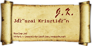 Jászai Krisztián névjegykártya