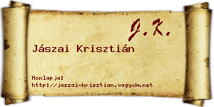 Jászai Krisztián névjegykártya